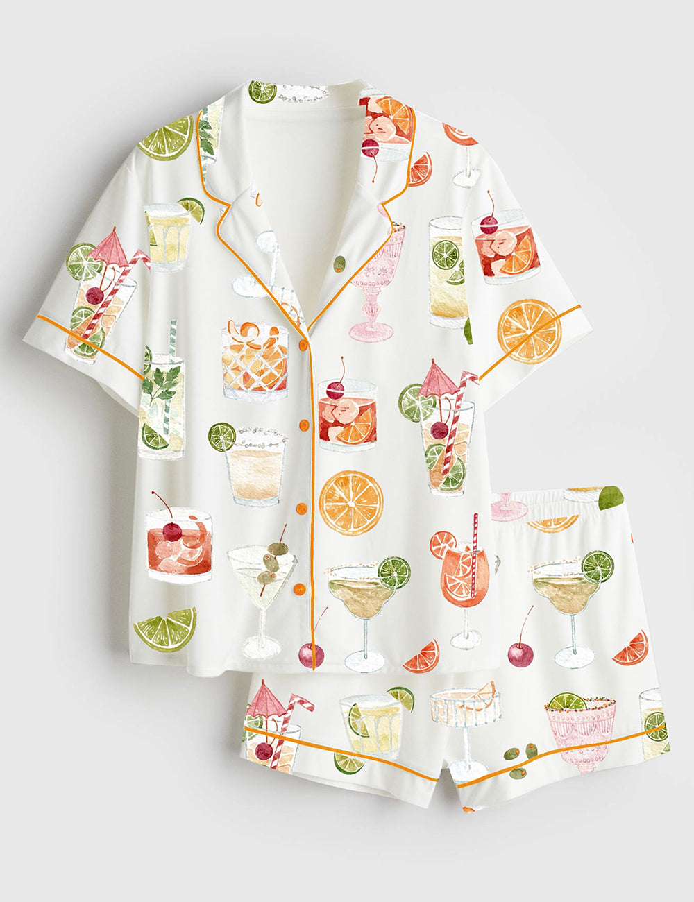 Women’s Signature Cocktails Short Sleeve Satin Pajama Set