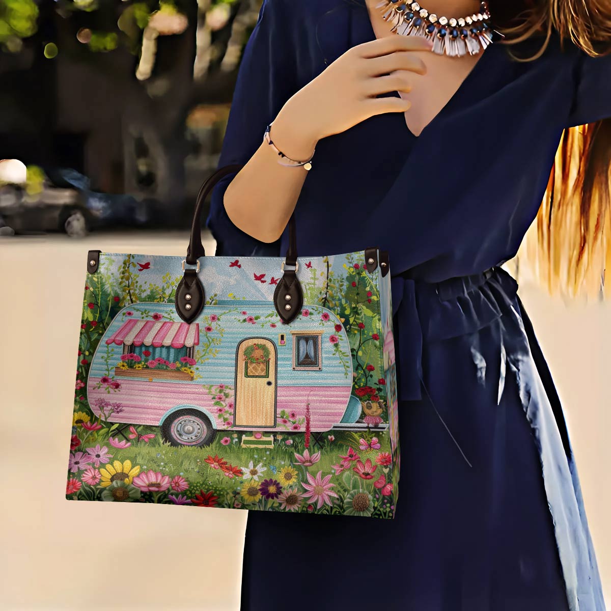 Camping Leather Bag Blooming Escape