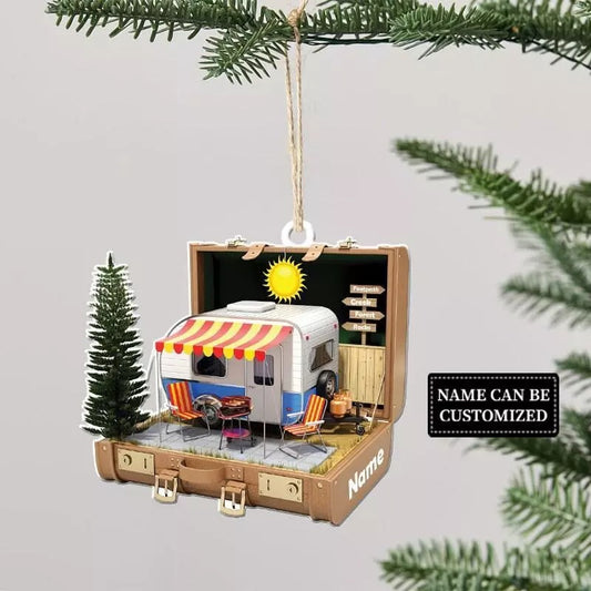 Camping Caravan Christmas Light Ornament Camping Car Ornament Gift Christmas T, Ornament Decoration, Ornament For Gift, Ornament Christmas