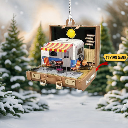 Camping Caravan Christmas Light Ornament Camping Car Ornament Gift Christmas T, Ornament Decoration, Ornament For Gift, Ornament Christmas
