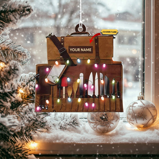 Chef Knife Set Christmas Ornament, love cooking tree Christmas Ornament decor12545, Ornament Decoration, Ornament For Gift, Ornament Christmas