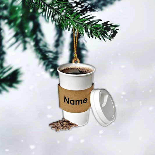 Coffee Cup Christmas Light Ornament, Coffee Christmas Tree Decor, Loved Coffee, Ornament Decoration, Ornament For Gift, Ornament Christmas