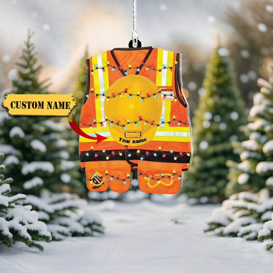 Construction Worker Christmas Ornament, Mechanic Tools Flat Ornaments, Construction Tool Box Ornament, Worker Acrylic 3, Ornament Decoration, Ornament For Gift, Ornament Christmas