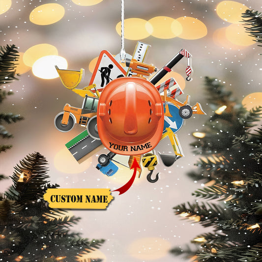 Construction Worker Christmas Ornament, Mechanic Tools Ornaments, Construction Tool Box Ornament, Worker Acrylic, Wood Shape F, Ornament Decoration, Ornament For Gift, Ornament Christmas