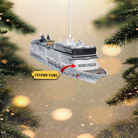 Cruise Ship Christmas Light Ornament, Xmas Tree Decor, Hanging Ornament Gift, Ornament Decoration, Ornament For Gift, Ornament Christmas