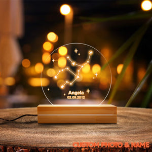 Astrology Night Light, Personalized Night Light, Zodiac Night Light, Zodiac Sign Gift, Astronomy Gifts, Gift For Boyfriend / Girlfriend