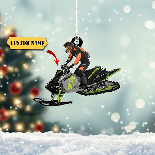Custom name Snowmobile Shaped Ornament, Snowmobile christmas gift 1, Ornament Decoration, Ornament For Gift, Ornament Christmas