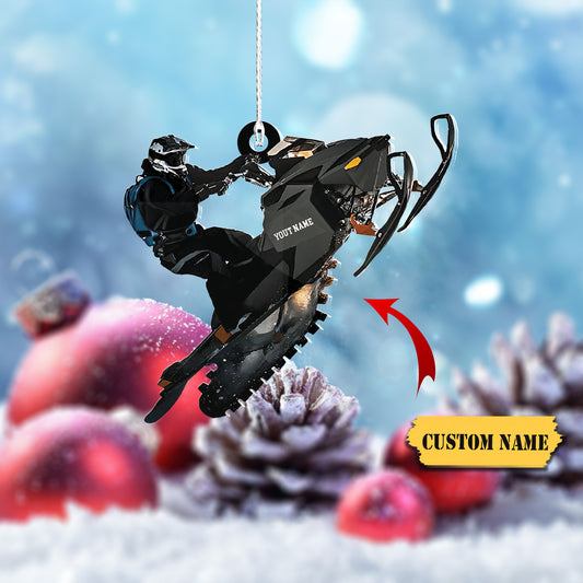 Custom name Snowmobile Shaped Ornament, Snowmobile christmas gift 14, Ornament Decoration, Ornament For Gift, Ornament Christmas