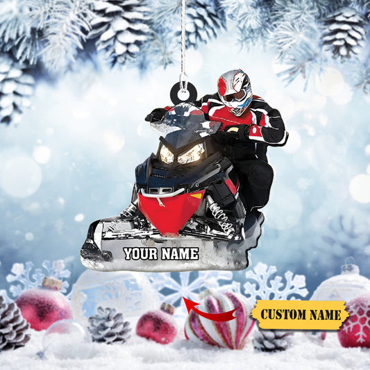 Custom name Snowmobile Shaped Ornament, Snowmobile christmas gift 5, Ornament Decoration, Ornament For Gift, Ornament Christmas