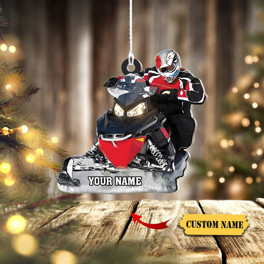 Custom name Snowmobile Shaped Ornament, Snowmobile christmas gift 5, Ornament Decoration, Ornament For Gift, Ornament Christmas