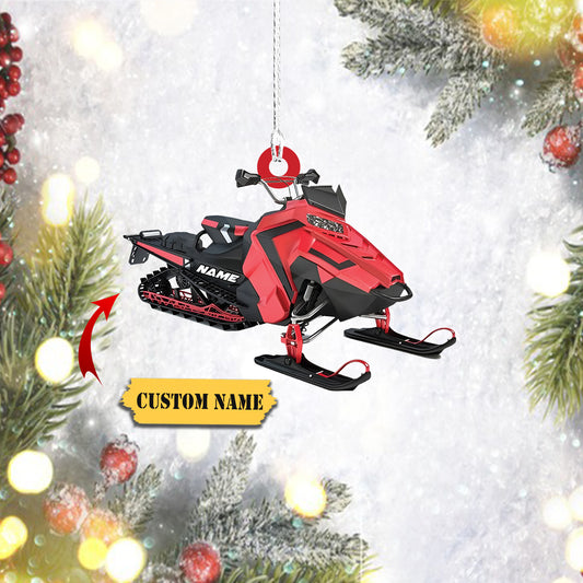 Custom name Snowmobile Shaped Ornament, Snowmobile christmas gift 7, Ornament Decoration, Ornament For Gift, Ornament Christmas