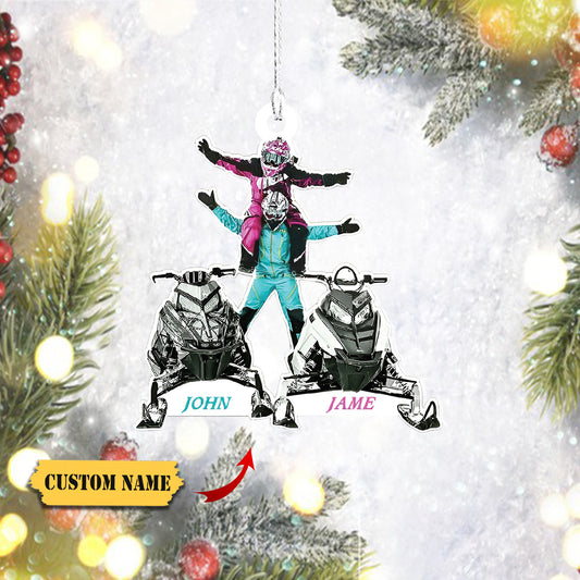 Custom name Snowmobile Shaped Ornament, Snowmobile christmas gift 9, Ornament Decoration, Ornament For Gift, Ornament Christmas