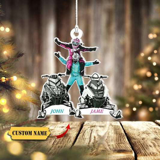 Custom name Snowmobile Shaped Ornament, Snowmobile christmas gift 9, Ornament Decoration, Ornament For Gift, Ornament Christmas