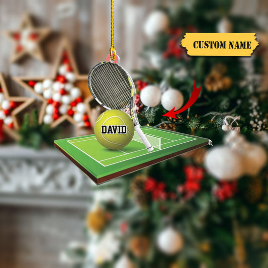 Custom Name Tennis Christmas Acrylic Ornament, Tennis Acrylic Ornament Decor, Te, Ornament Decoration, Ornament For Gift, Ornament Christmas