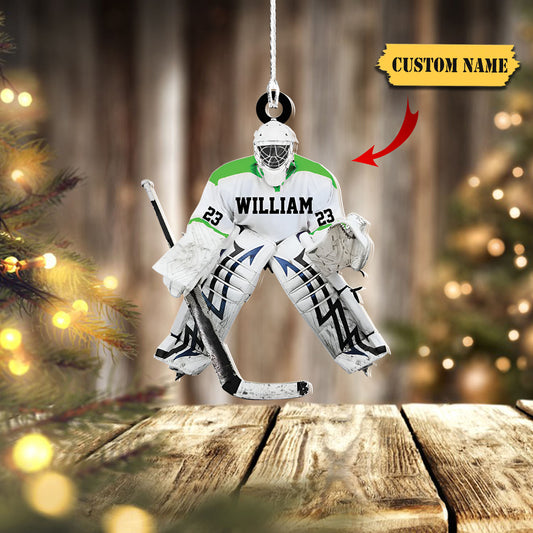 Custom Personalized Hockey Goalie Christmas Ornament, Gift For Hockey Players, Ornament Decoration, Ornament For Gift, Ornament Christmas