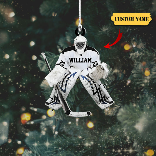 Custom Personalized Hockey Goalie Christmas Ornament, Gift For Hockey Players, Ornament Decoration, Ornament For Gift, Ornament Christmas