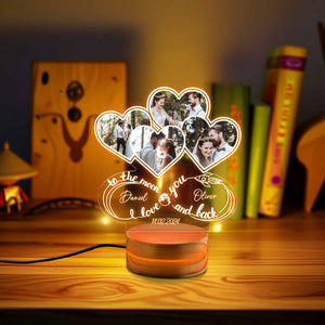 Custom Valentine Gift For Her And Him, Heart Photo Night Light, Personalized Wedding Engagement Gifts, Christmas Gift For Wife/Husband