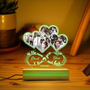 Custom Valentine Gift For Her And Him, Heart Photo Night Light, Personalized Wedding Engagement Gifts, Christmas Gift For Wife/Husband