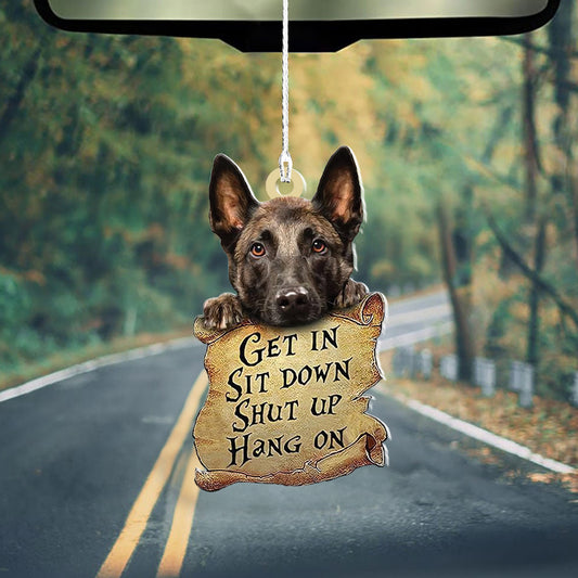 Cute Malinois Get In Sit Down Two Sided Mica Plastic Ornament, Pet Lovers Gift, Christmas Ornament, Christmas Decor, Christmas Gift, Ornament Decoration, Ornament Christmas - TeeZworldVN