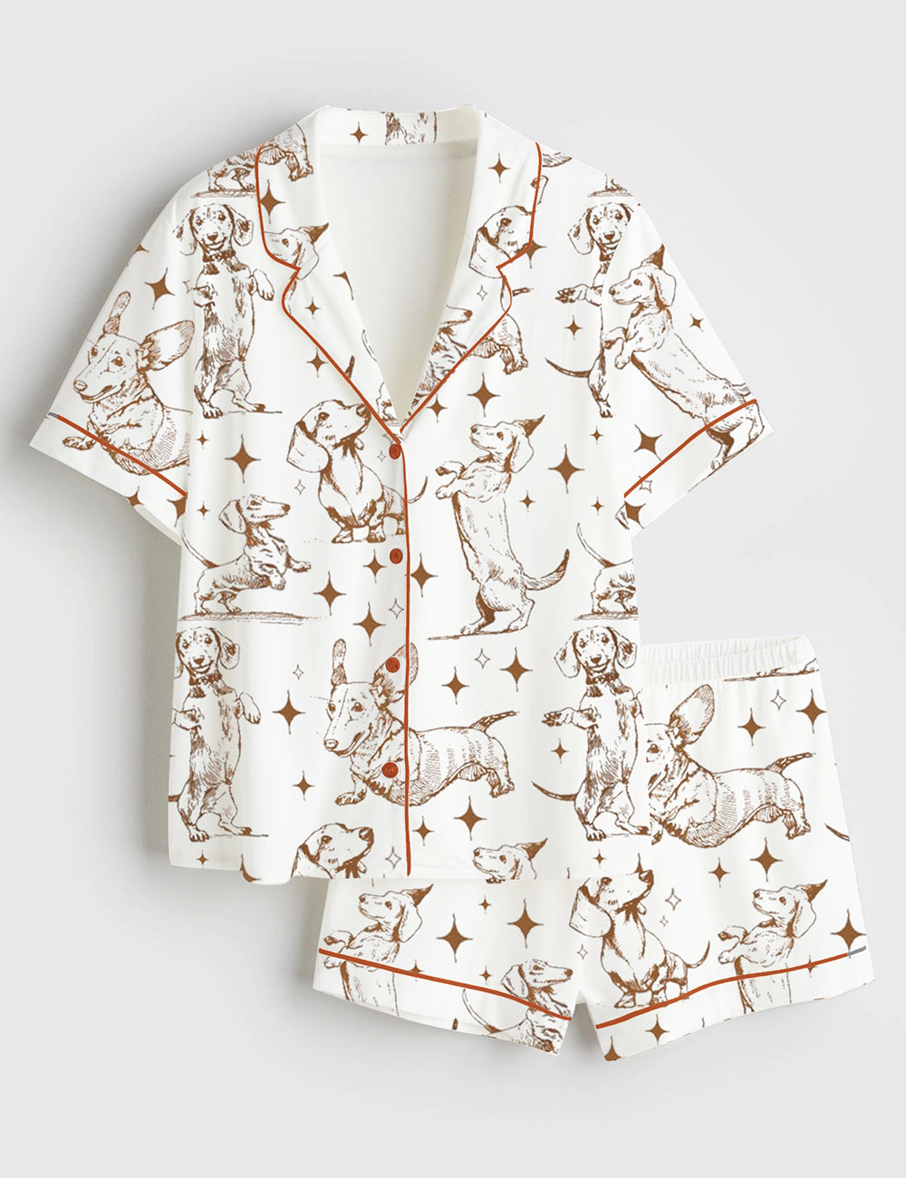 Women's Dachshund Mom Short Sleeve Satin Pajama Set