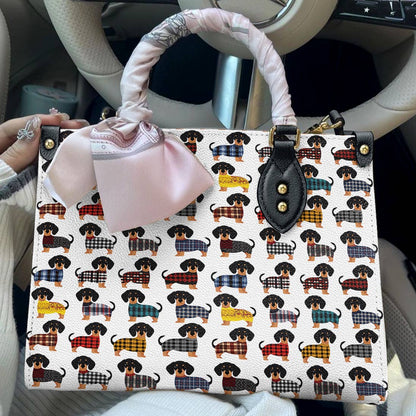 Leather Bag Amazing Flannel Dachshund