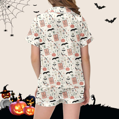 Weebloom Toddler Girl Pajamas Halloween 2 Piece With Lapel Collar Home Kids Age 2-13 Year Round Casual Outfit Stretchy Breathable Sleepwear,6-7 Years