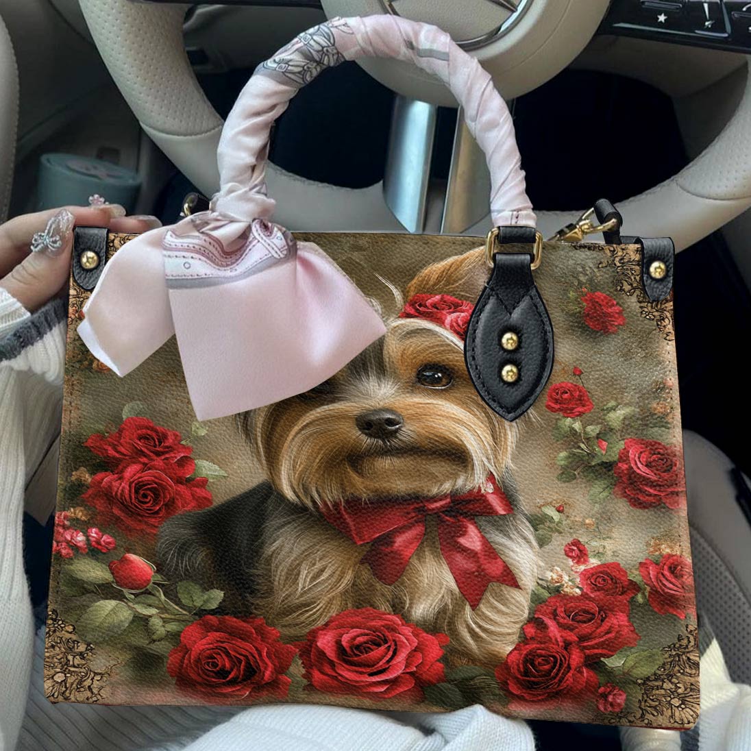 Yorkie Leather Bag Royal Rose Yorkie