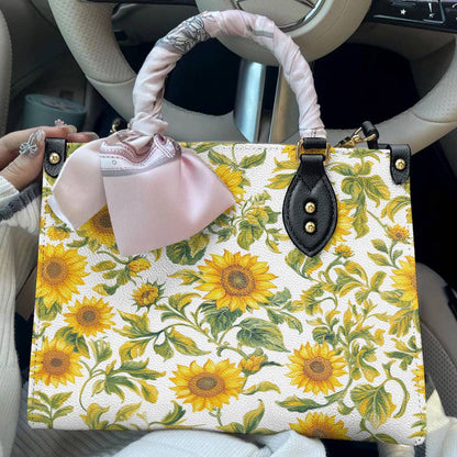 Leather Bag Radiant Sunflower Satchel