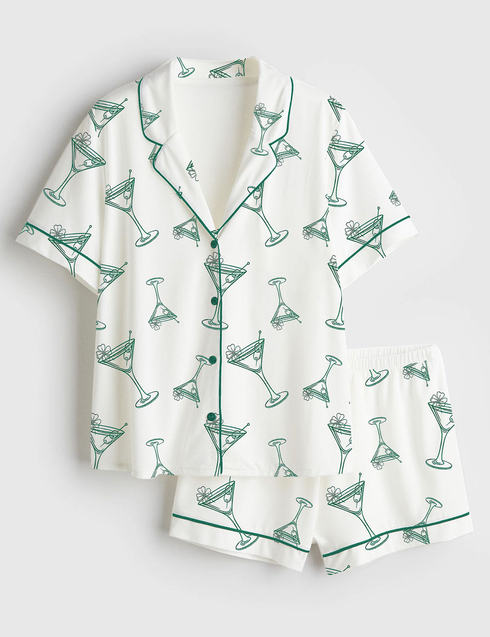 Women’s A Tini Bit Irish St. Patrick's Day Retro Irish Vibes Short Sleeve Satin Pajama Set