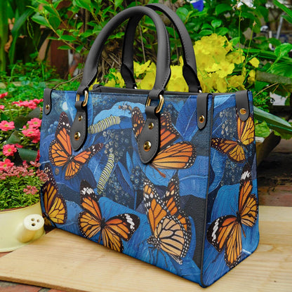 Leather Bag Monarch And Milkweed At The Night