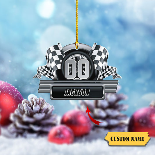 Dirt Track Engine Personalized Car Racing Christmas Ornament 2022 Drag Racing Ornaments Dirt Truck Race Car Driver Wooden Ornaments 3, Ornament Decoration, Ornament For Gift, Ornament Christmas