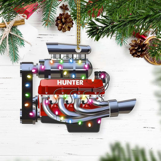 Dirt Track Engine Personalized Car Racing Christmas Ornament 2022 Drag Racing Ornaments Dirt Truck Race Car Driver Wooden Ornaments, Ornament Decoration, Ornament For Gift, Ornament Christmas