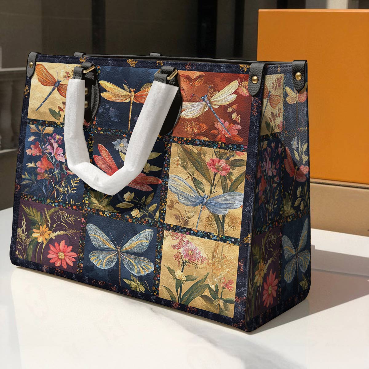 Leather Bag Dragonfly Wings of Elegance