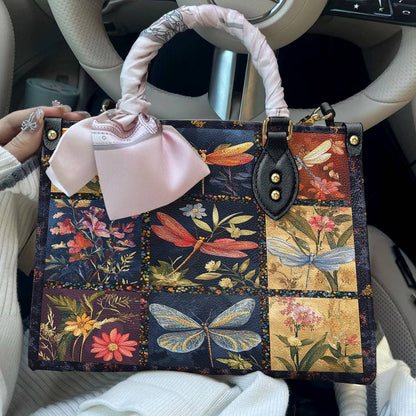 Leather Bag Dragonfly Wings of Elegance