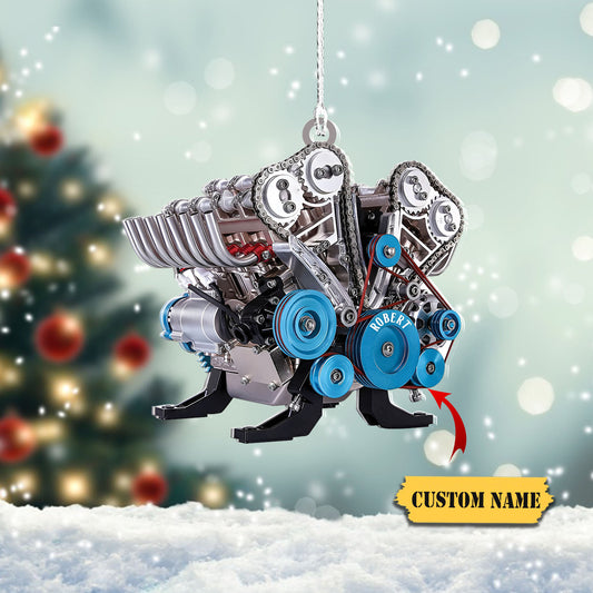 Drag Racing Hot Rod V8 Engine Different Color Custom Shape Ornament, Personalized Gift For Mechanic 2, Ornament Decoration, Ornament For Gift, Ornament Christmas
