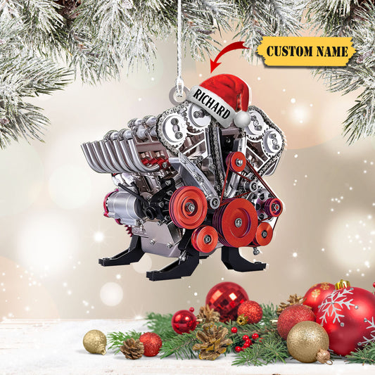 Drag Racing Hot Rod V8 Engine Different Color Custom Shape Ornament, Personalized Gift For Mechanic, Ornament Decoration, Ornament For Gift, Ornament Christmas