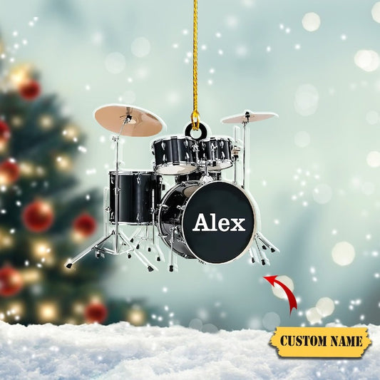 Drum Set Xmas Ornament Drum Set Custom Ornament Gift for Drummer, Funny Drum Ornament Personalized Drummer Ornament, Drum Lover Ornament, Ornament Decoration, Ornament For Gift, Ornament Christmas