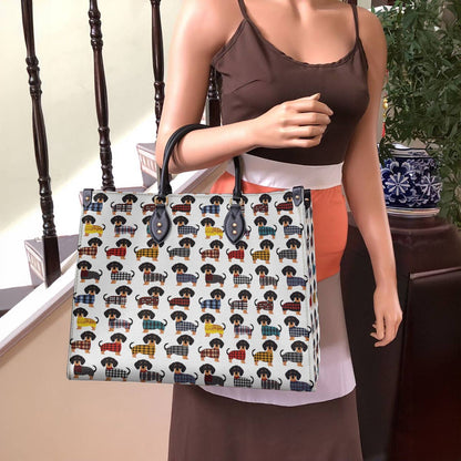 Leather Bag Amazing Flannel Dachshund