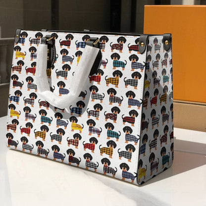 Leather Bag Amazing Flannel Dachshund