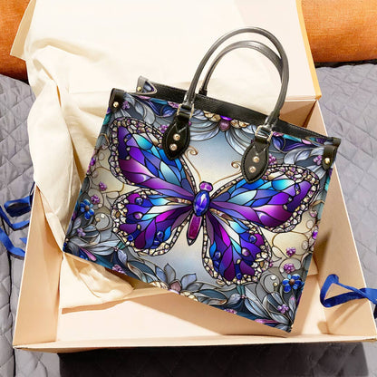 Leather Bag Mosaic Butterfly