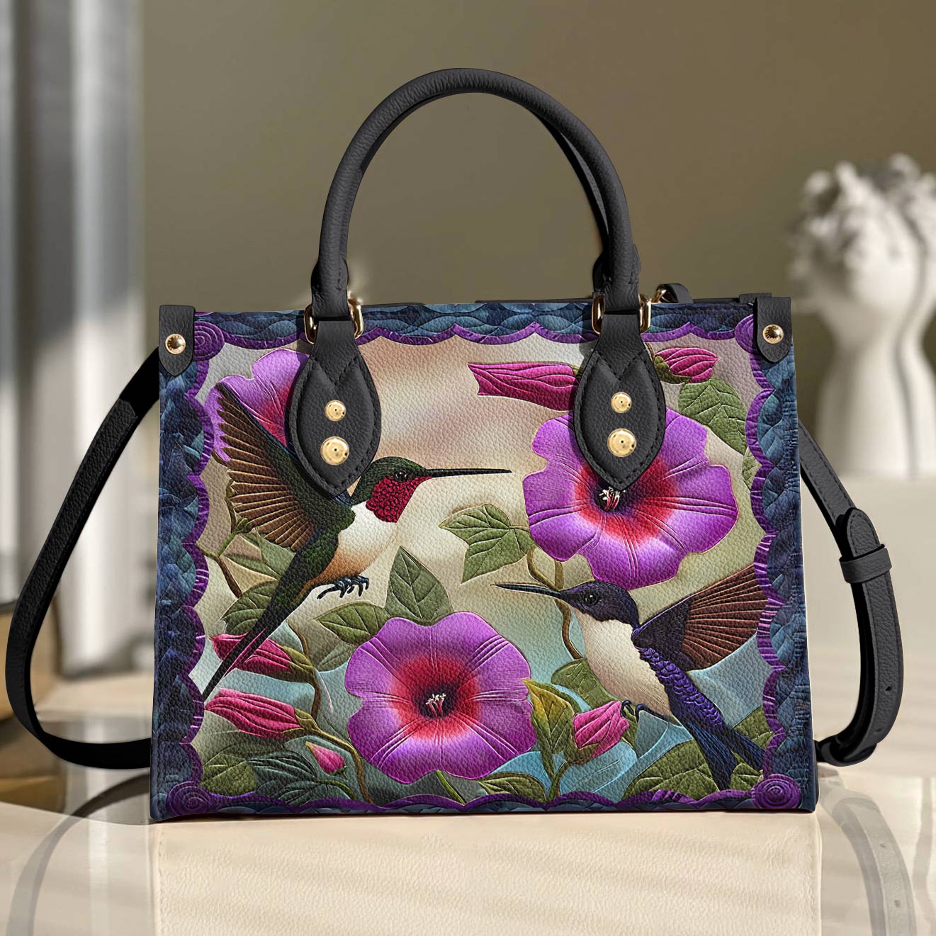 Leather Bag Hummingbird Lovely
