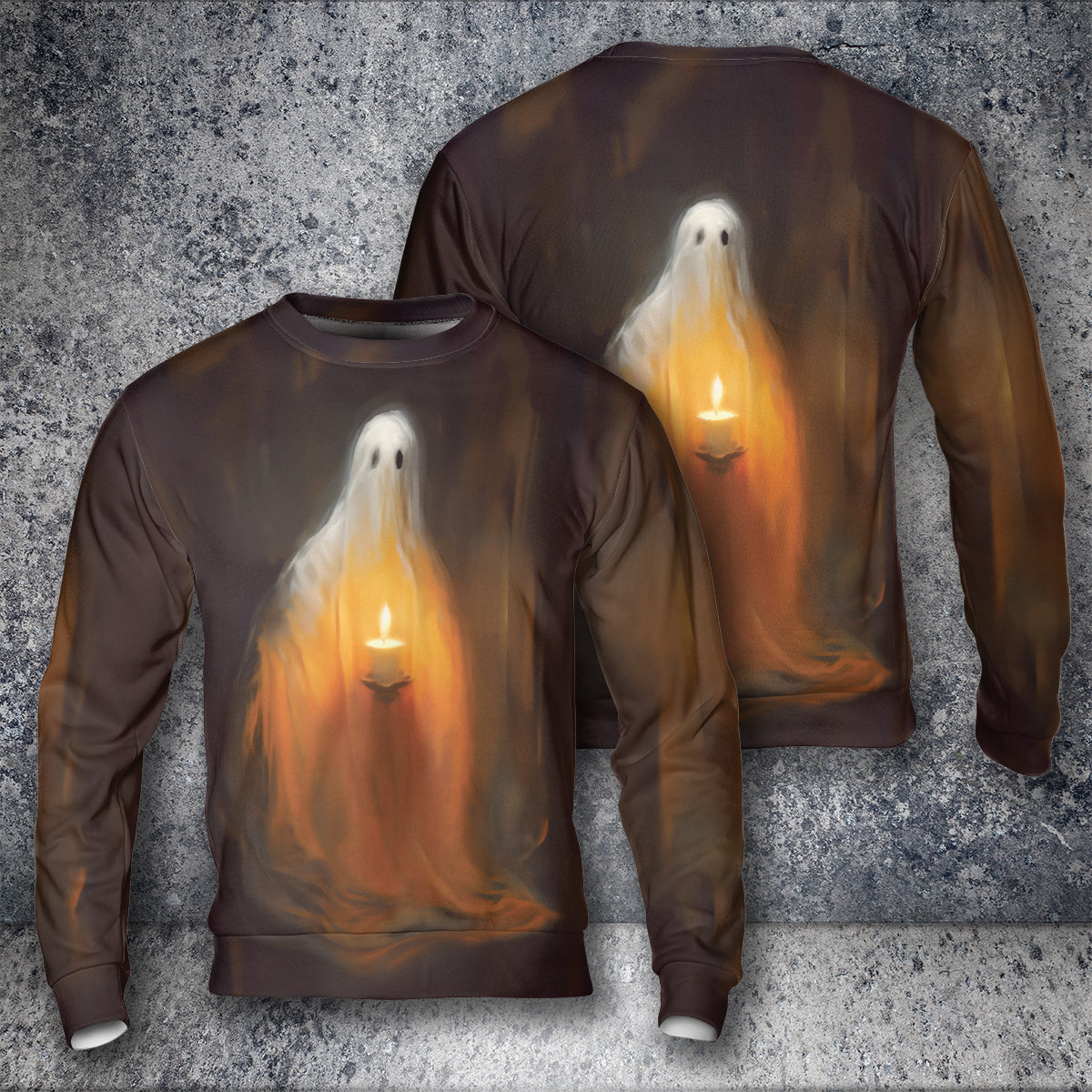 3D Geist hält eine Kerze T-Shirt Hoodie Bekleidung, Hoodie für Halloween, Halloween als Geschenk, Halloween Hoodie, Sweatshirt Halloween