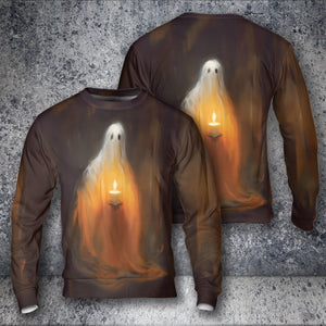 3D Ghost Holding A Candle Tshirt Hoodie Apparel, Hoodie For Halloween, Halloween For Gift,Halloween Hoodie,Sweatshirt Halloween