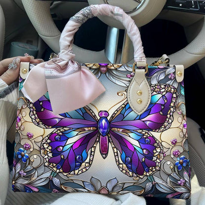 Leather Bag Mosaic Butterfly