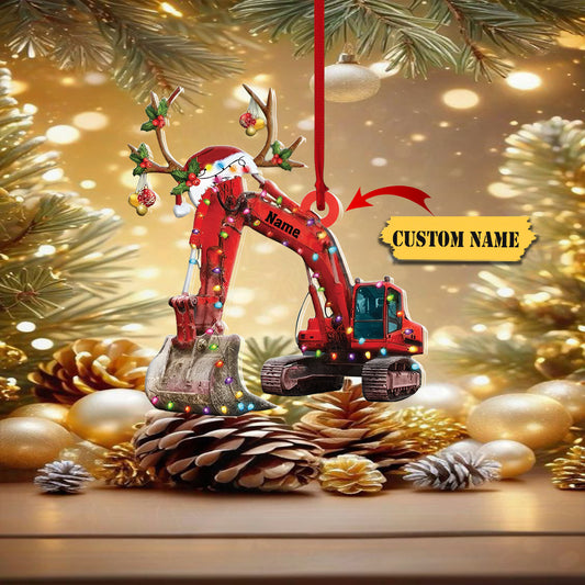 Excavator Christmas Ornaments, Excavator Lover Ornament, Excavator Construction Ornament, Ornament Decoration, Ornament For Gift, Ornament Christmas