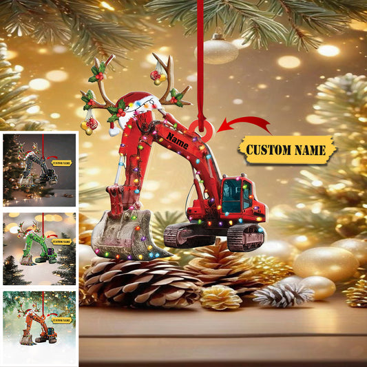 Excavator Christmas Ornaments, Excavator Lover Ornament, Excavator Construction Ornament, Ornament Decoration, Ornament For Gift, Ornament Christmas