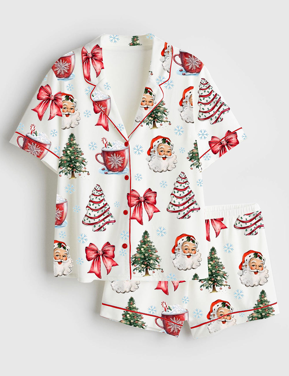 Women's Coquette Christmas Satin Pajama Set