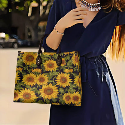 Leather Bag Sunflower Whisper