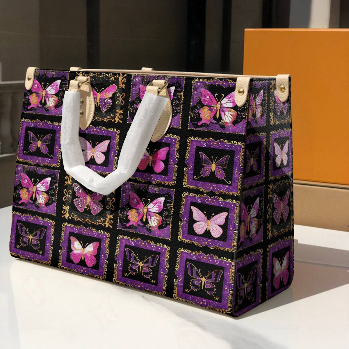 Leather Bag Gorgeous Butterfly Tapestry