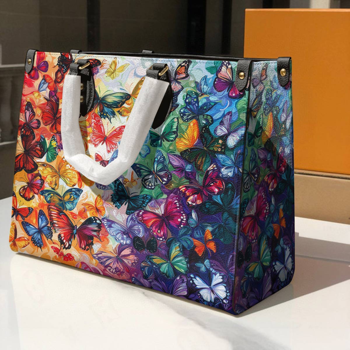 Butterfly Leather Bag Rainbow Migration